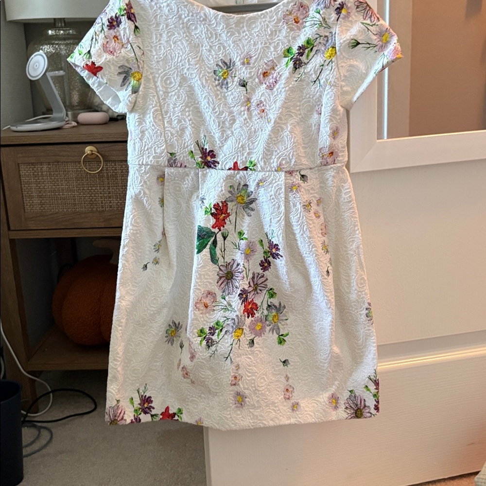 Zara Floral Embroidered White Dress
